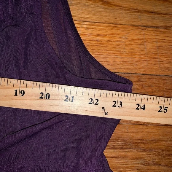 Torrid 5 5X purple sheer babydoll blouse ruffles back buttons tiered - Picture 6 of 7
